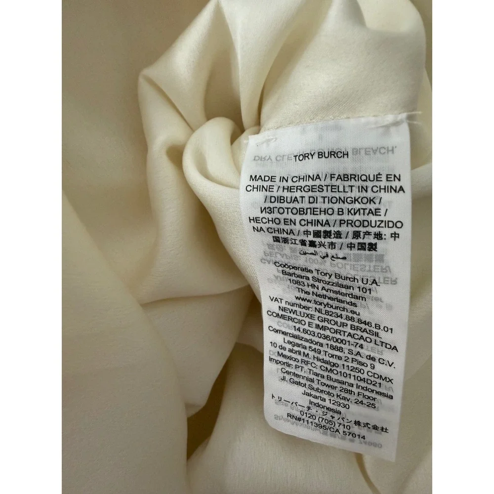 Tory Burch Sunburst Cream Pleated Handkerchief Hem Midi Skirt 74980 Womens Sz 6‎